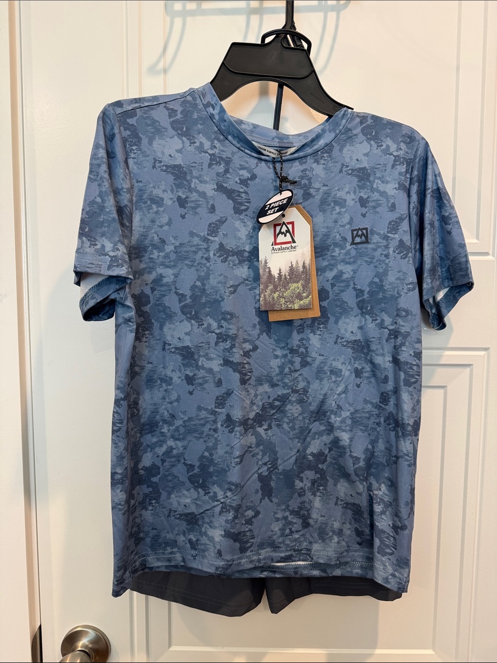 2pc set Avalanche Blue Camo Short Sleeve Tee with matching shorts
